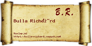 Bulla Richárd névjegykártya